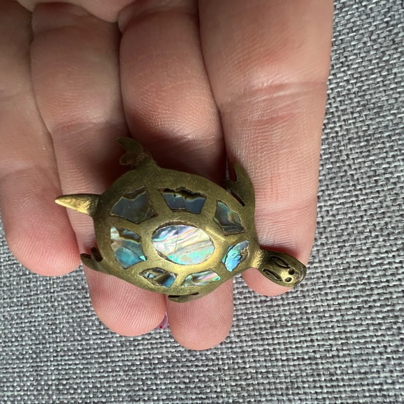 Vintage abalone turtle brooch - Picture 8 of 12